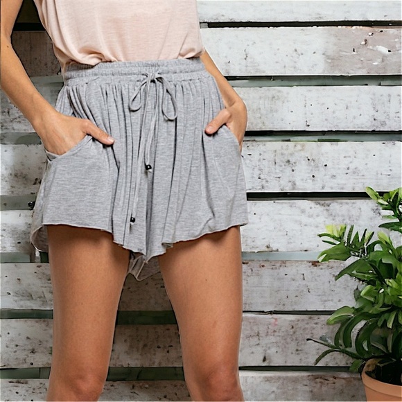 New POL Gray Washed Jersey Shorts - Picture 2 of 8